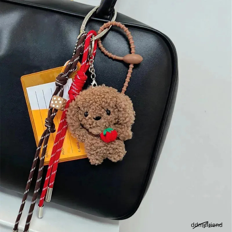 Trendy Accessories Y2k Cute Plush Bear Keychain Puppy Rabbit Baseball Postcard Mobile Bag Pendant For Girl Women Gifts250103 ddmyfriend
