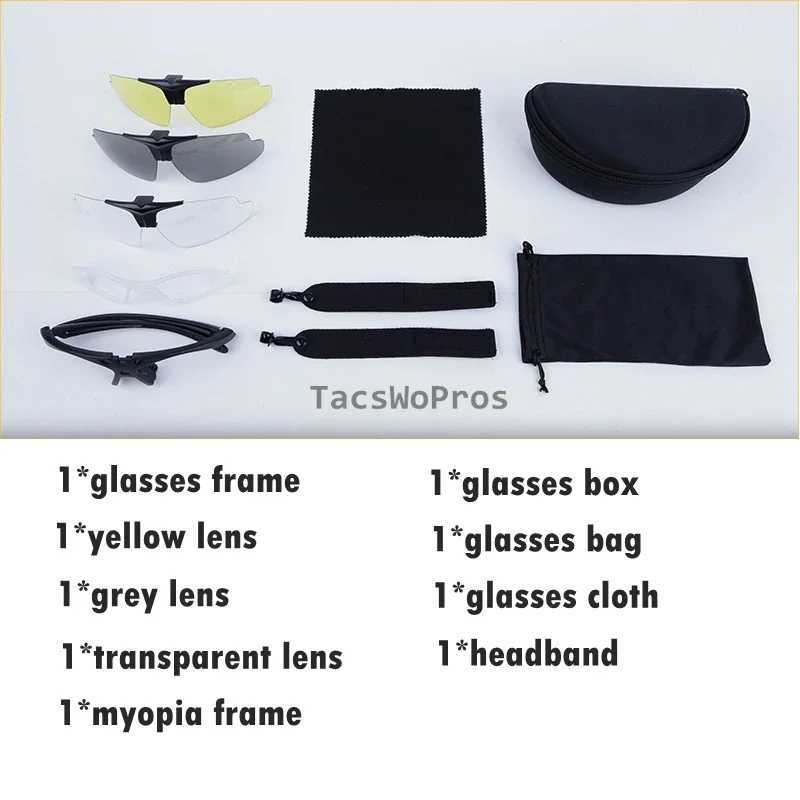 Tactical Glasses Impact Resistant Shooting Paintball Goggles UV Protection Outdoor Hunting Hiking Sunglasses 3 Lens J250919