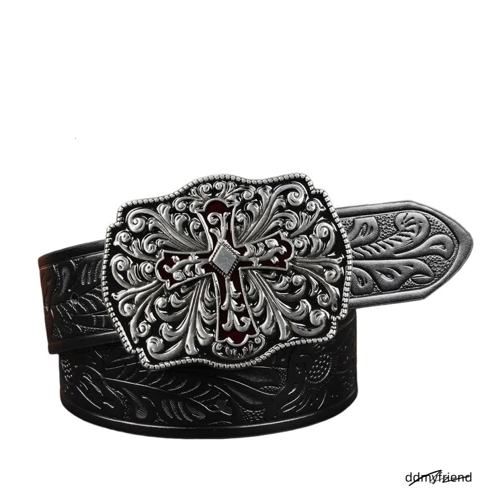 Designer Casual Woman Men Leather Belts Fashion Smooth Buckle Belt With Floral Patterns Strap ddmyfriend
