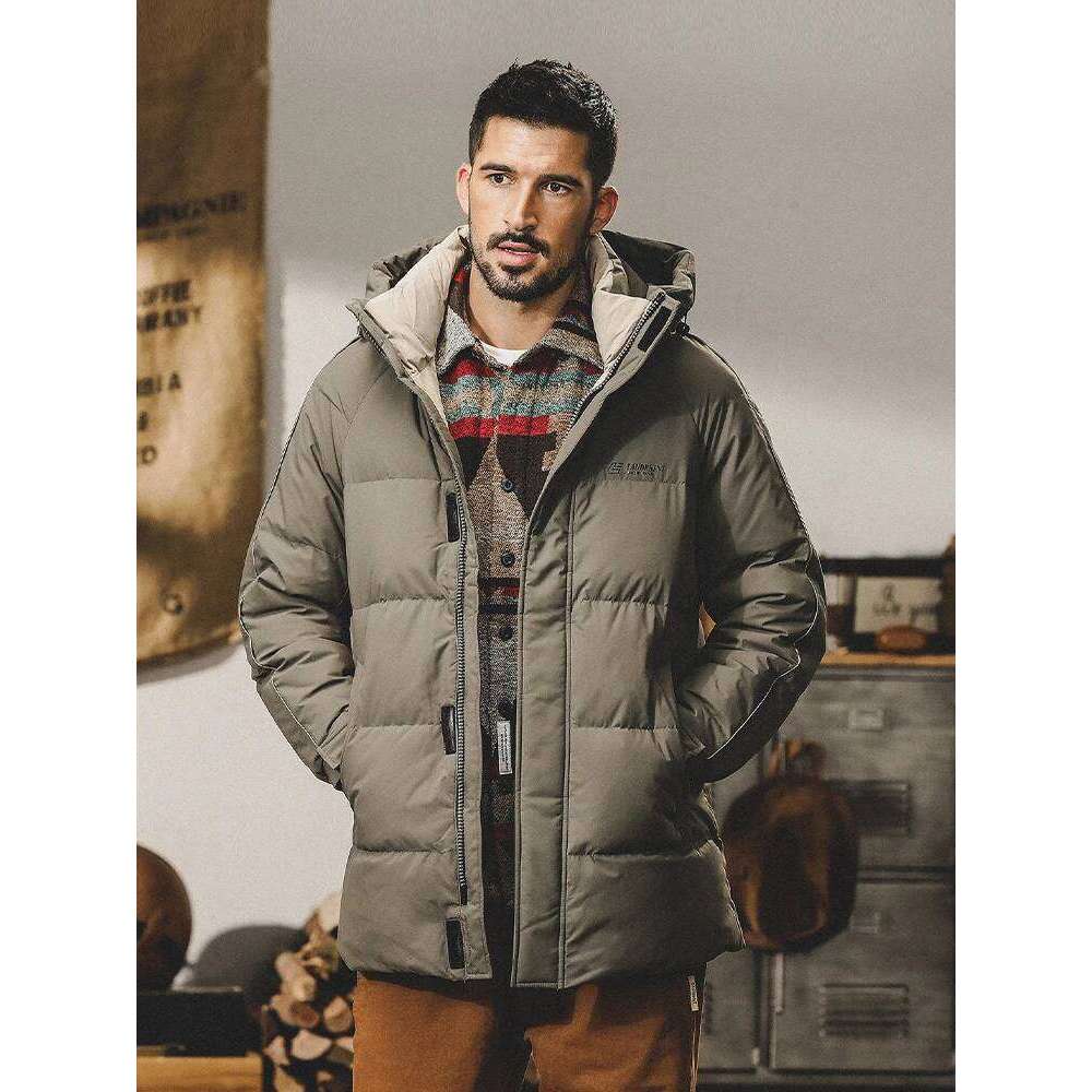 2024 New Men's Winter Fashion Solid Color Jackets Men Thicken Warm Hooded Coats Male Loose White Duck Down Overcoats F652