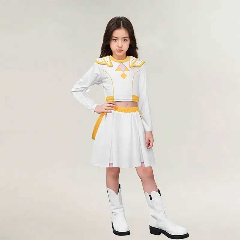 New 2025 Anime KPop Huntrix Zoey Mira Rumi Demon Hunters Cosplay Costume Kids Baby Girls White Black Golden Halloween Outfit L250918