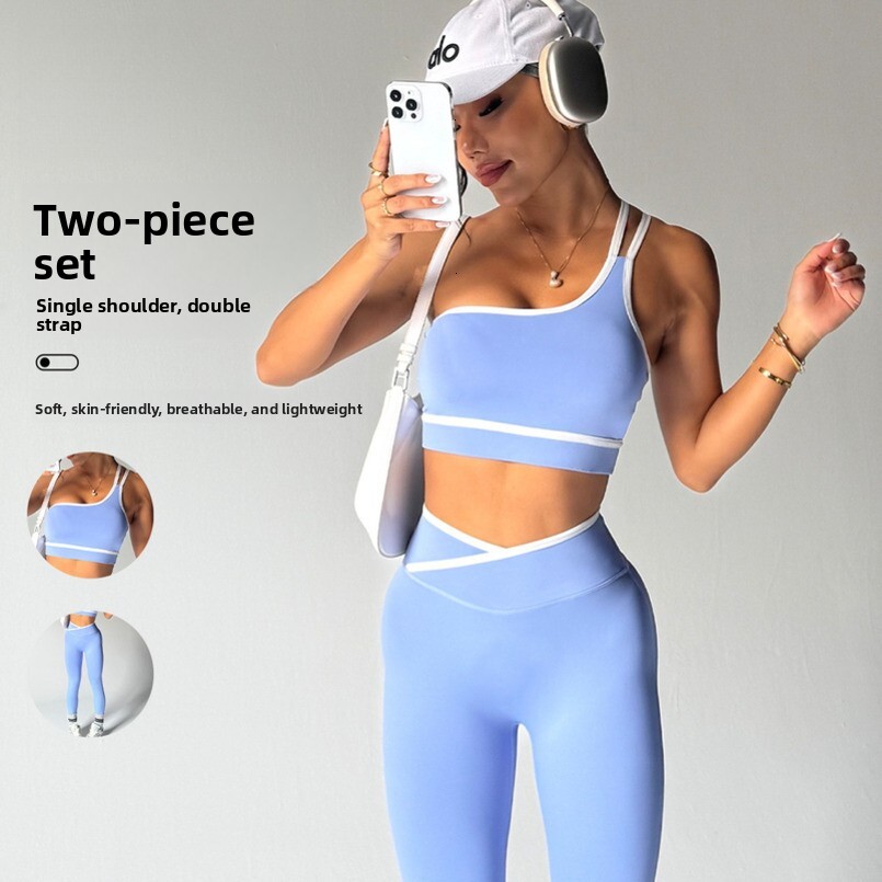 New Style Barely There Sports Outdoor Quick-Dry Underwear Women Thin Strap Contrast Color Camisole Yoga Suit