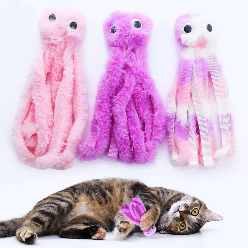 Cat Toy Cute Octopus Plush Toy Bite Resistant Teeth Interactive Play Pet Supplies Cat Dog Toys Octopus X250918
