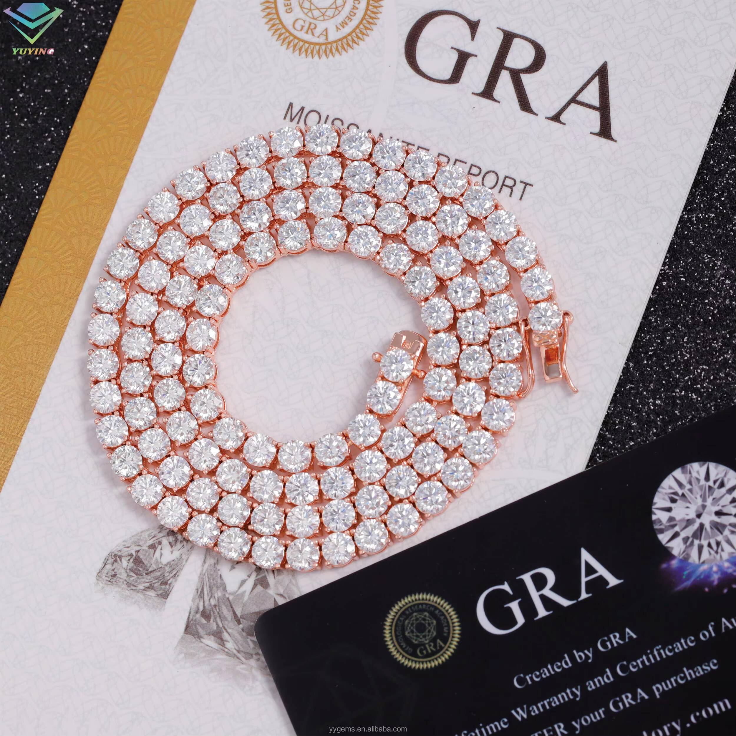 Hot Sale Pass Diamond Test 2mm65mm Moissanite Gold Plated S925 Sterling Silver Women Men HipHop Diamond Necklace Tennis Chain