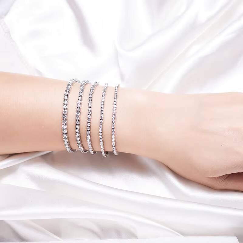 Messi Jewelry Hot Sale Women Diamond 5 mm DEF Color Customizable Moissanite Tennis Bracelet