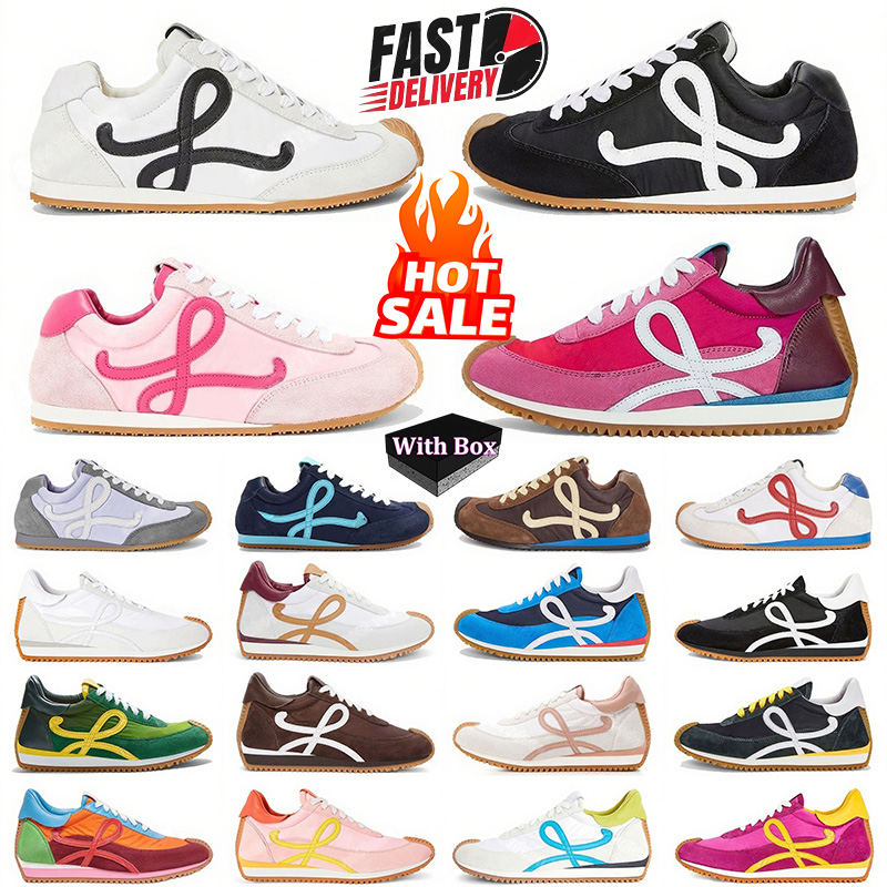 With BOX Designer Shoes Mens Luxury Ballet Runner 2.0 Womens Casual Shoes Dress Jogging Walking Suede Nylon Flow Runners 2 Sneakers Soft Upper Outdoor Sports Trainers