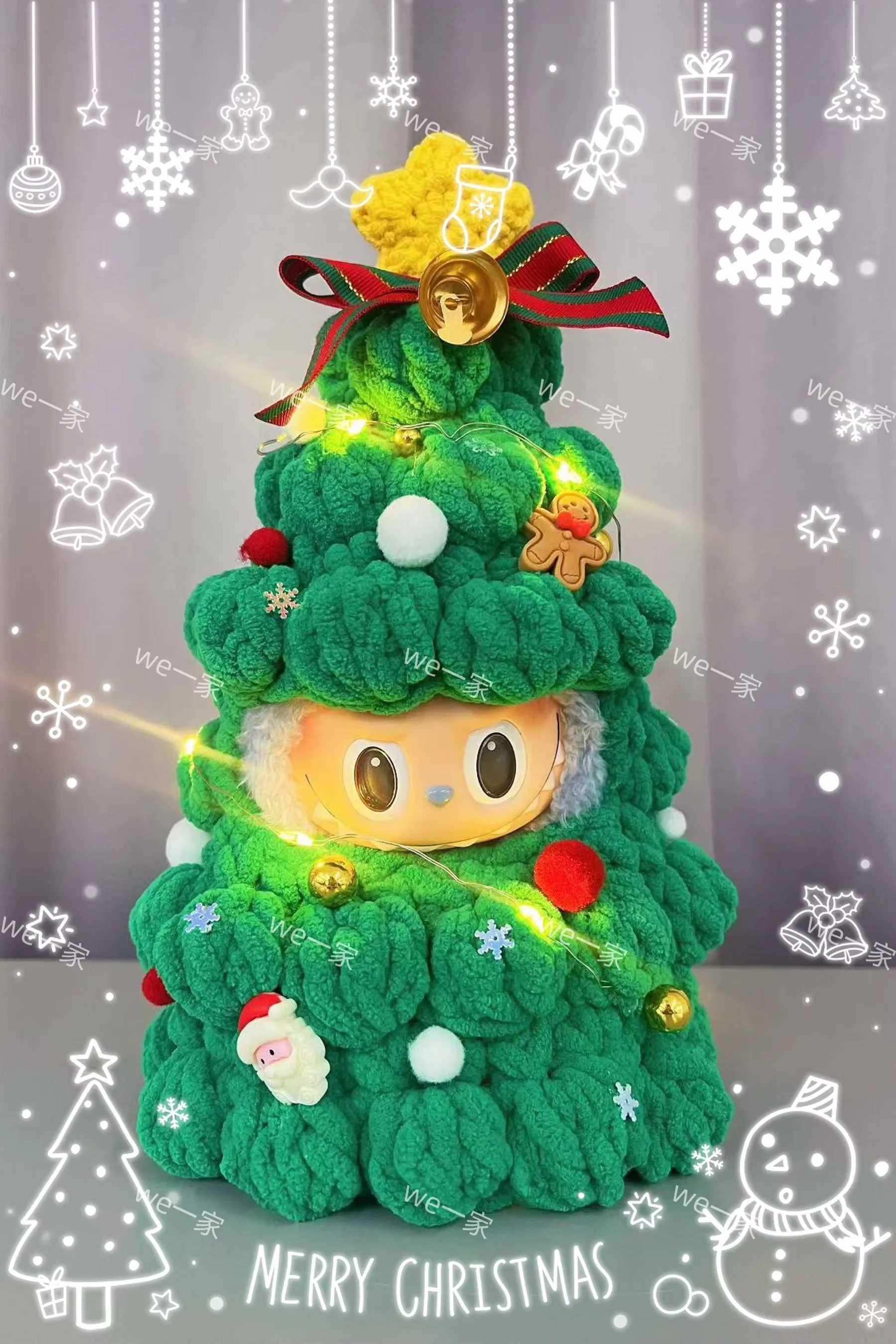 labubu Christmas Limited Edition Christmas Tree labubu Set Clothes Cute Christmas Gift Only Clothes Not Including Dolls C250919