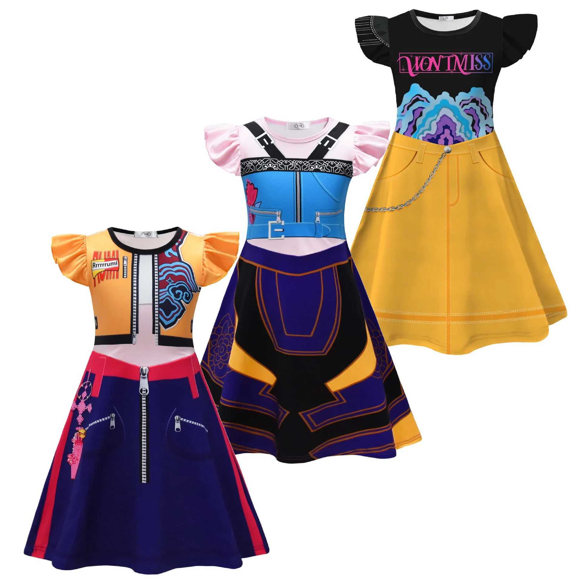 Kids KPop Demon Hunters Dress Clothes Cosplay Costume Girls Cartoon Rumi Dresses Children Casual Girl Dress Halloween Xmas Party L250918