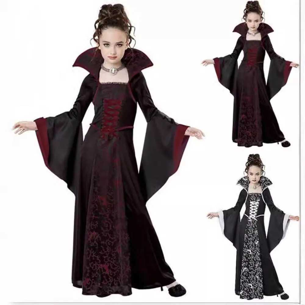 Halloween Role Playing Witch Vampire Girl Costume Girl Disfraz Carnival Dress up Party Mujer Performance Costume L250918CO40