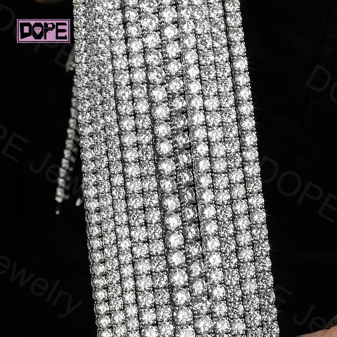 Size3mm 4mm 5mm Moissanite Chain 925 Silver Flawless VVS Tennis Necklace Moissanite Tennis Chain