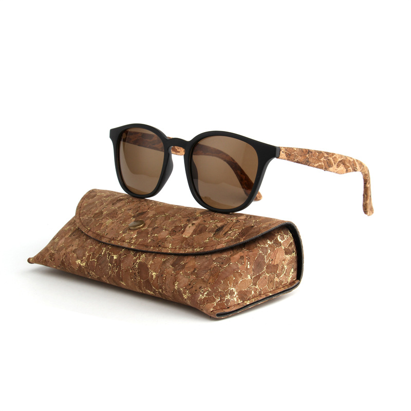 wood grain temples polarized square frame sunglasses with box four colors to choose from trendy uv protection uv400