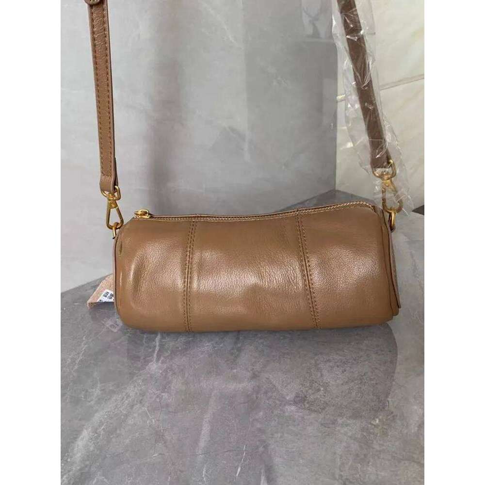 Versatile Fashion Lady Zipper Handbag Genuine Leather Designer Office Women Retro Cowskin Single Shoulder Crossbody Underarm Bag