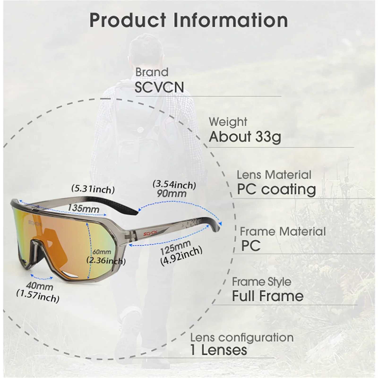 SCVCN Brand New Hiking Glasses Outdoor Sports Cycling Sunglasses UV400 Protective Glasses for Skiing Mountain Bike Accessories J250919