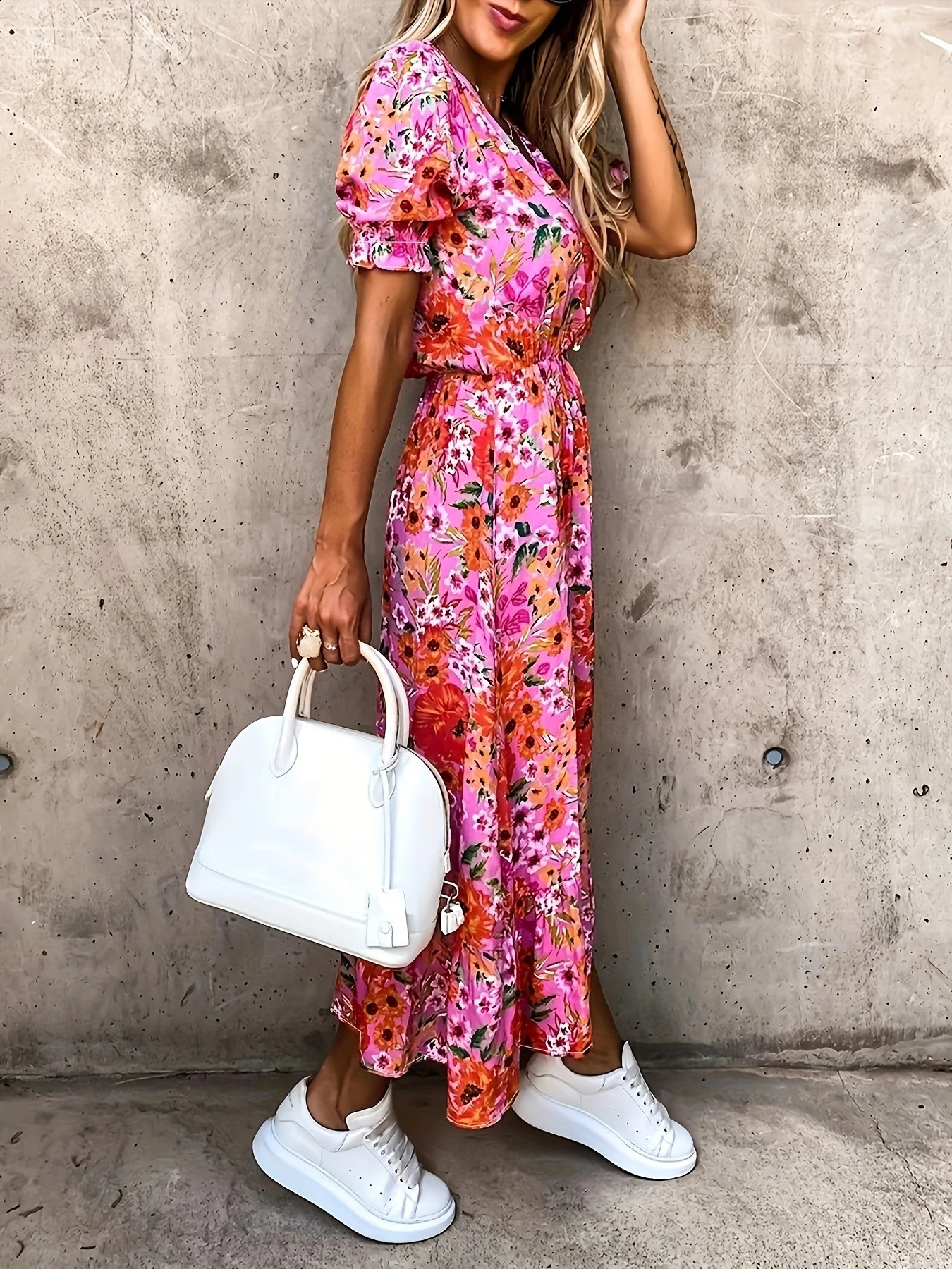 Womens Oversized Woven Dress Casual Bohemian Maxi Summer ALine Long Dress with Pockets Full Length Clothing 250918