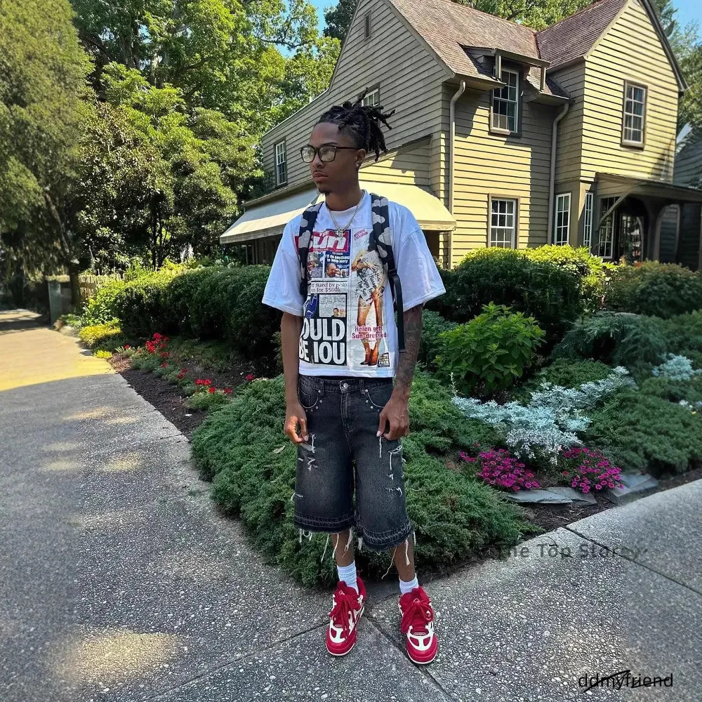 Y2k American Street Hip-Hop Style Cartoon Print Loose T-Shirt For Men Women Versatile And Unique 250806 ddmyfriend