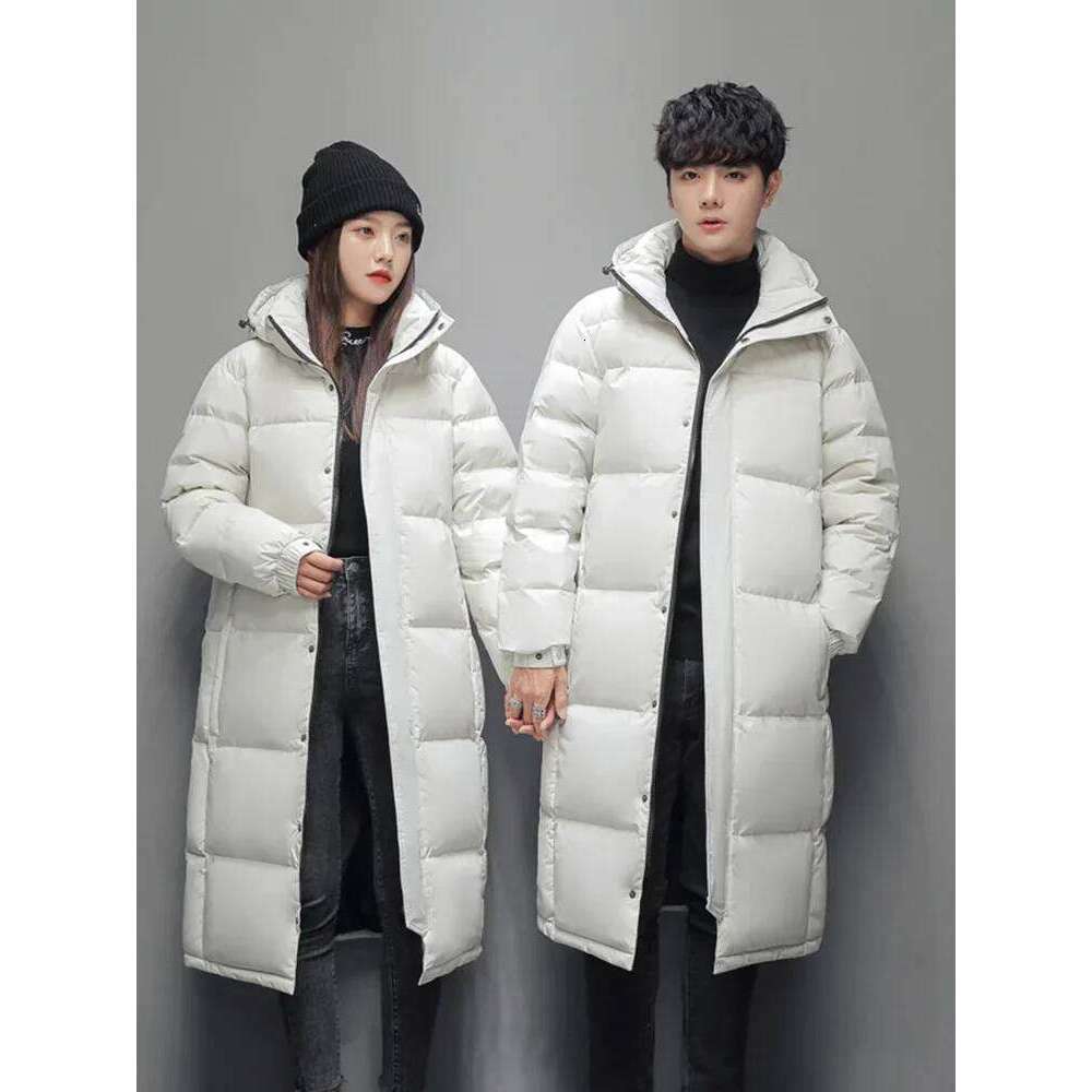 2025 New Mens Long -High-quality White Duck Down Hooded Jacket -30° Couple Thicked Warm Parkas 5XL Men Winter Coats