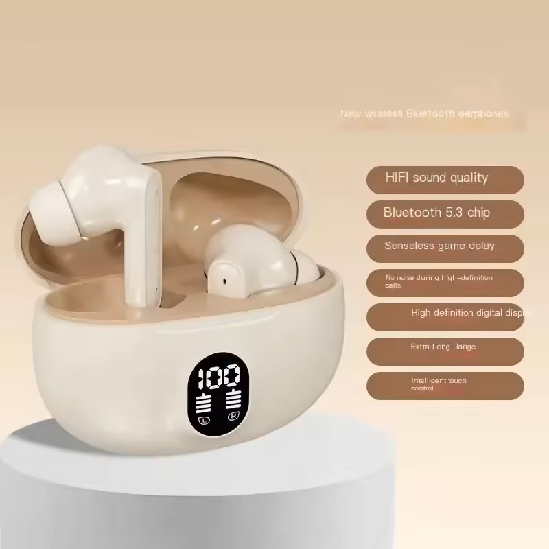 Wireless earbuds Bluetooth Earphone 5.3 ENC Earbuds LED Power Display TWS Sport Headphone with Mic for Smart Phone