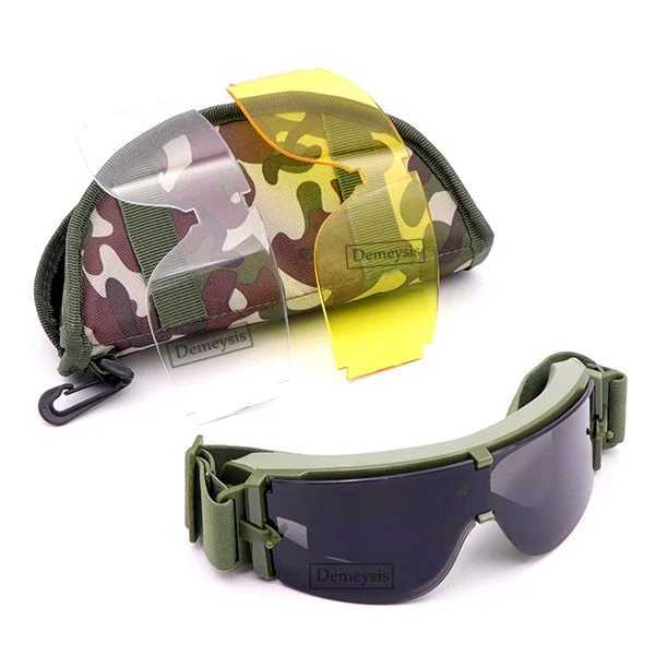 Tactical Glasses Airsoft Glasses Paintball Shooting eyewear Windproof Tactical Goggles AntiUV Protection Glasses J250919