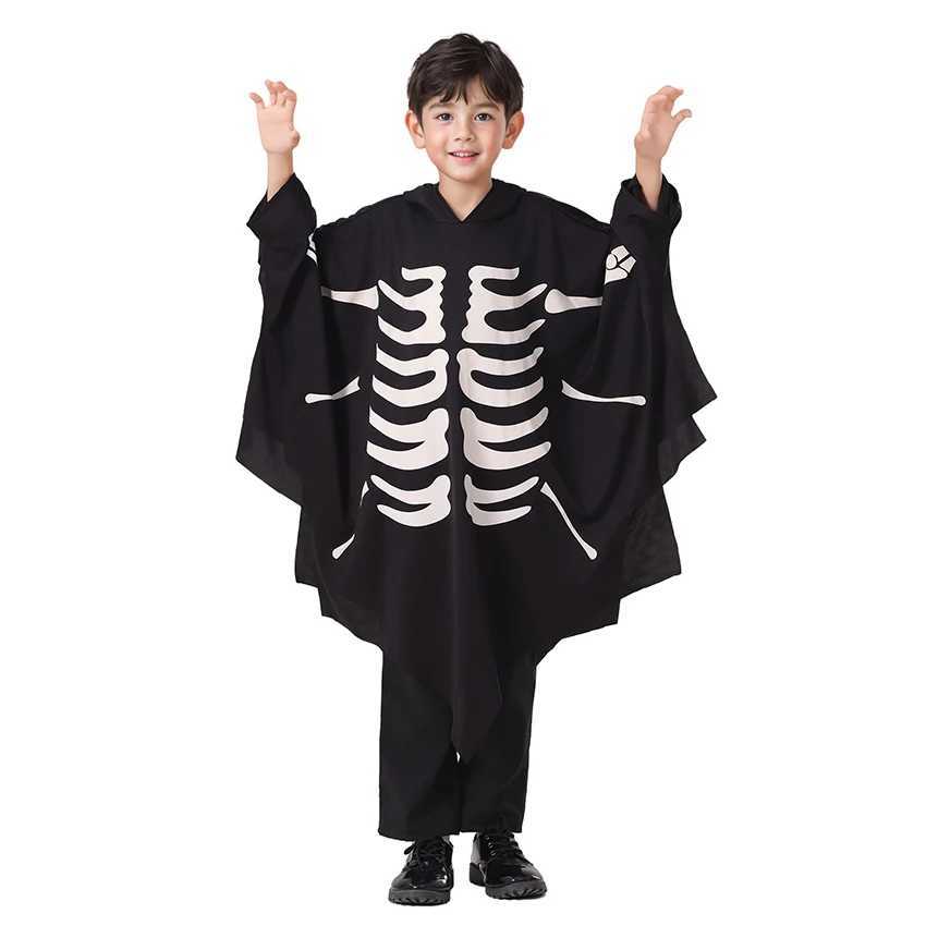Scary Bat Grim Reaper Halloween Costume for Kid Funny Party Cloak Fluorescent In the Dark Ghost Cosplay Suit Carnival Festival L250918