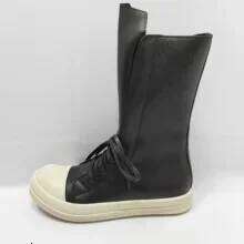 2025 Men Top Platform Boots Lace Up Zip Genuine Leather Trainers Sneakers High Street Autumn Black Designer Shoes