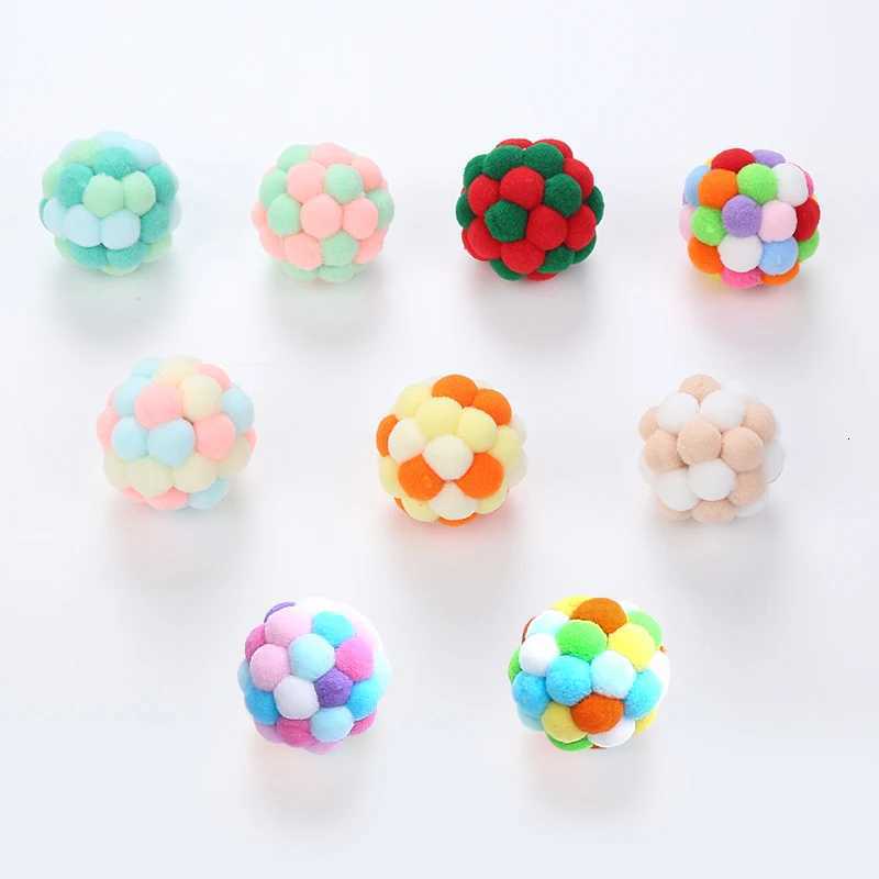 Cat toys Colorful handmade bell ball Elastic ball interactive chase pet supplies X250918