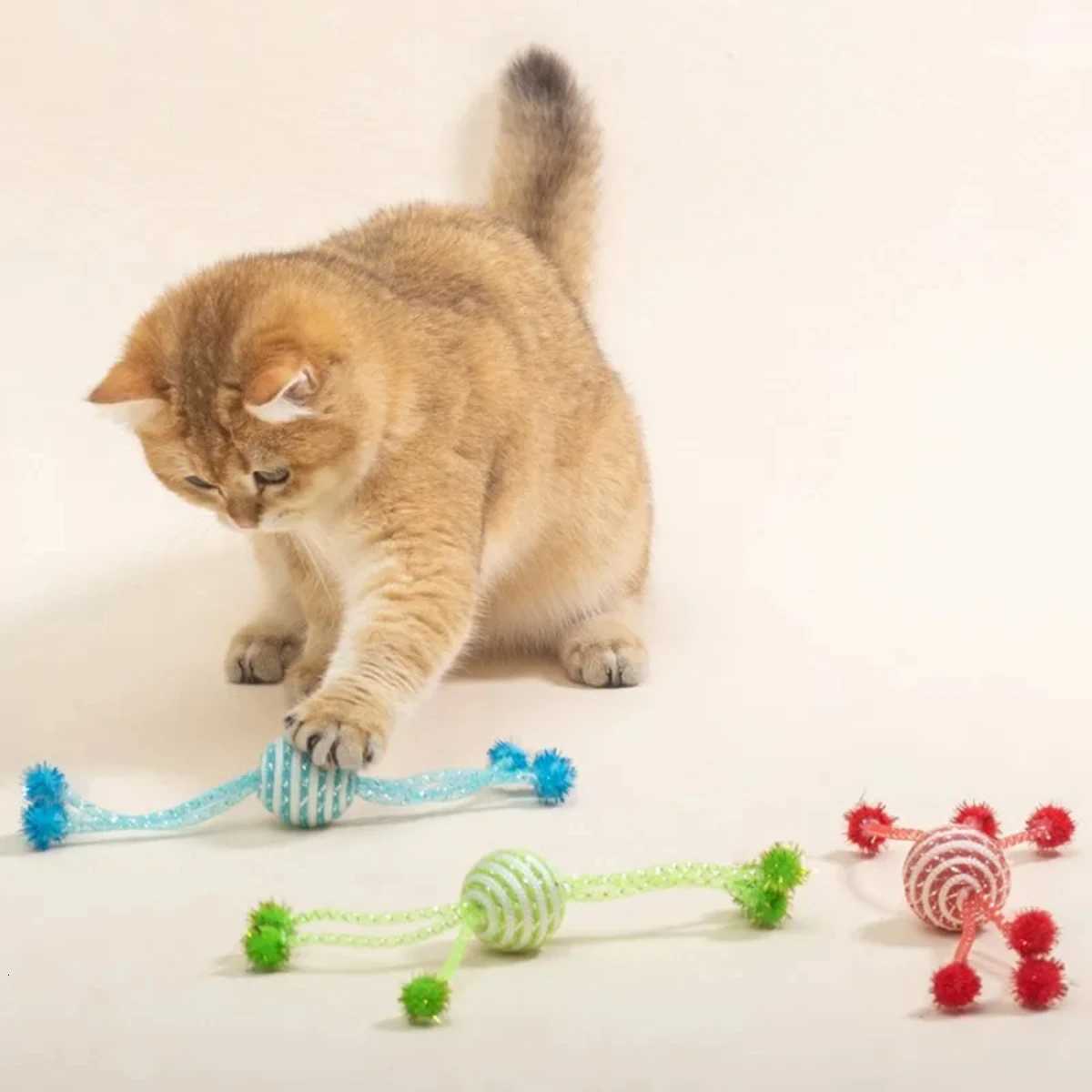 Cat Toy for Cats Network Tube Wrapping Rope Ball Kitten Self Hi Toy Playing Six Claw Ball Cat Toys Interactive X250918