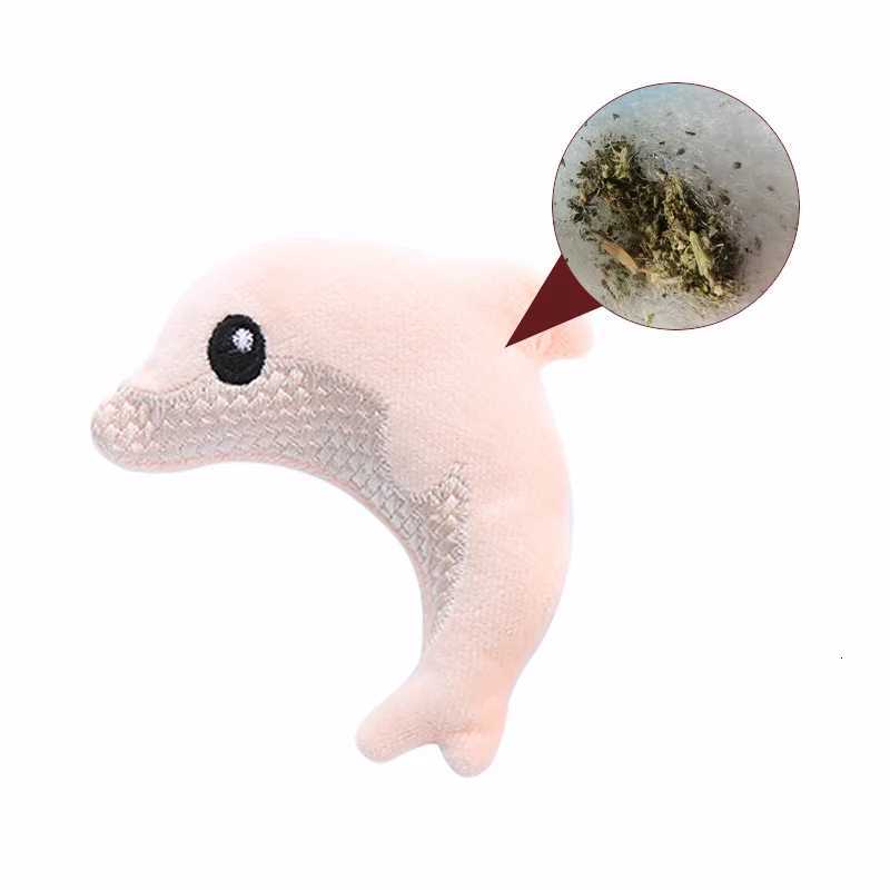 Pet cat toy Cute stuffed animal baby dolphin with catnip nibble toy X250918