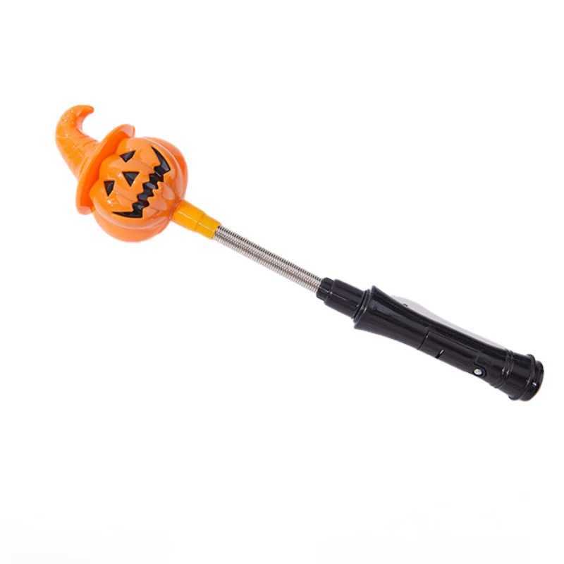 Glowing Pumpkin Lantern Handheld Stick Halloween Decoration Children Props Small Gift Light Up Festive Party Supplies C250919