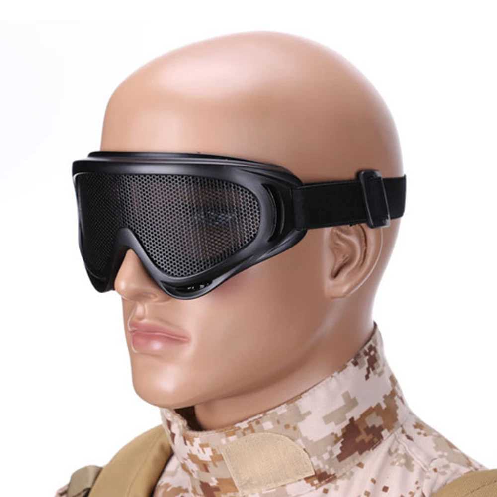 SINAIRSOFT Outdoor Tactical Eye Protection Metal Mesh Glasses Camping Hunting Airsoft Shooting Safety Goggle Eyewear J250919