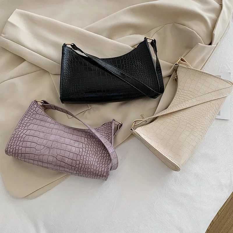 French Style Shoulder Bags Simple PU Leather Armpit Purse Small Handbag Underarm Bag Z250915