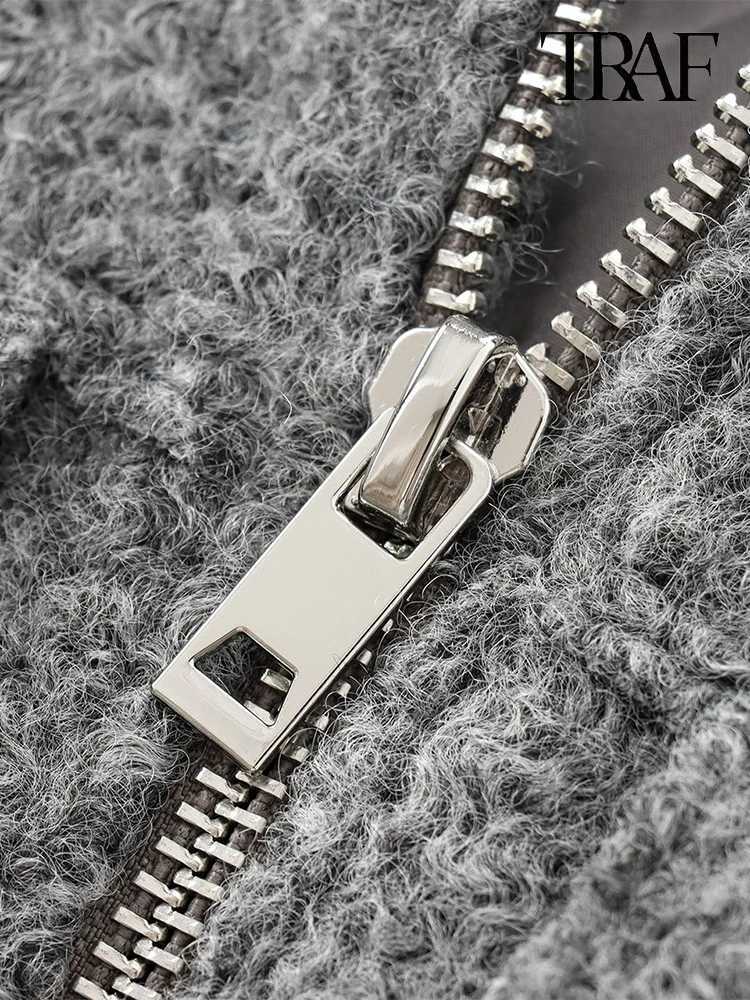 TRAF Womens Fashion 2024 European and American style fall new commuter retro matching longsleeved lapel short jacket Z250918