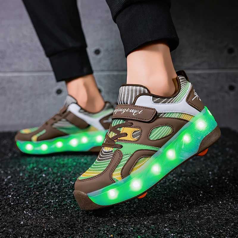 Boyss Shoes with Wheels Rolr Skate Shoes for Daily Walking Childrens Gift Speed Rolr Skates Racing Sneaker with 4 Wheels W250919