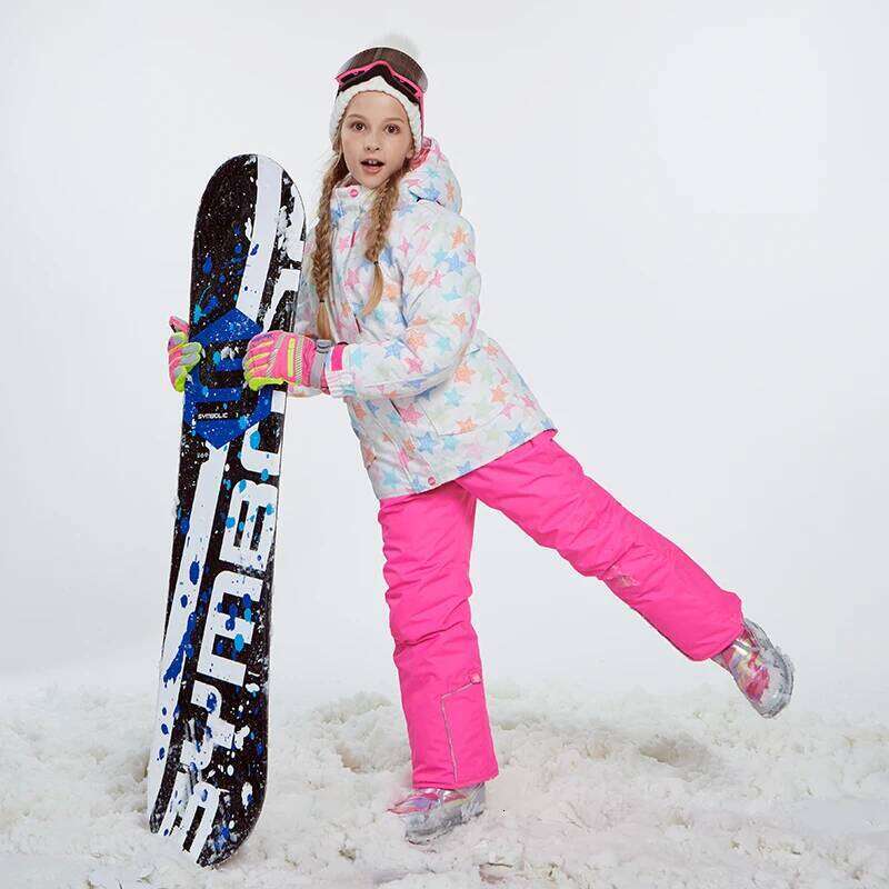 Detector Girl Ski Jacket And Pant Winter Warm Skiing Suit Windproof Removable Hood Outdoor Children Clothing Set Kids Snow Sets