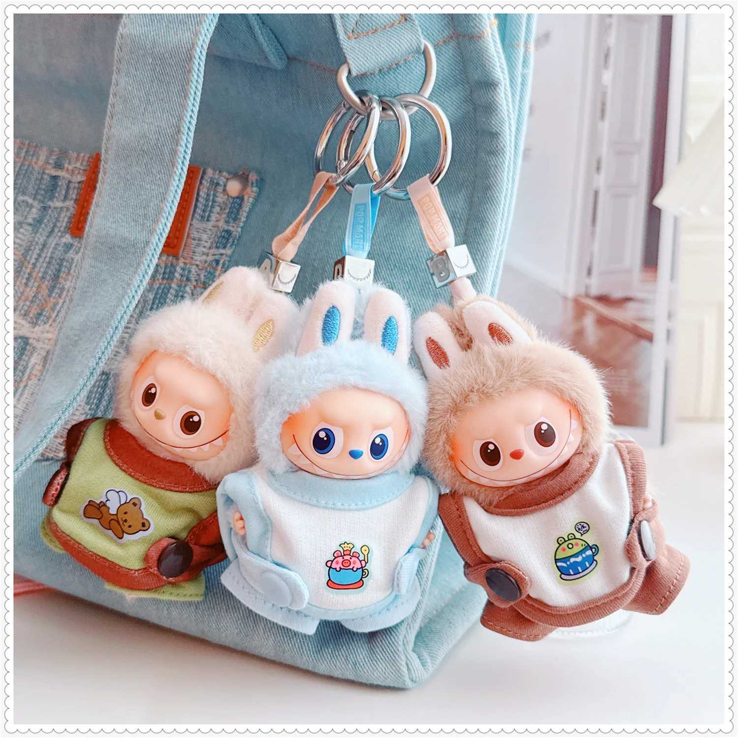 For 10cm Labubu Clothing baby coverall Crawling clothes Labubu Plush Dolls 40 Designer Diy outfit Toy Decoration Accessories C250919