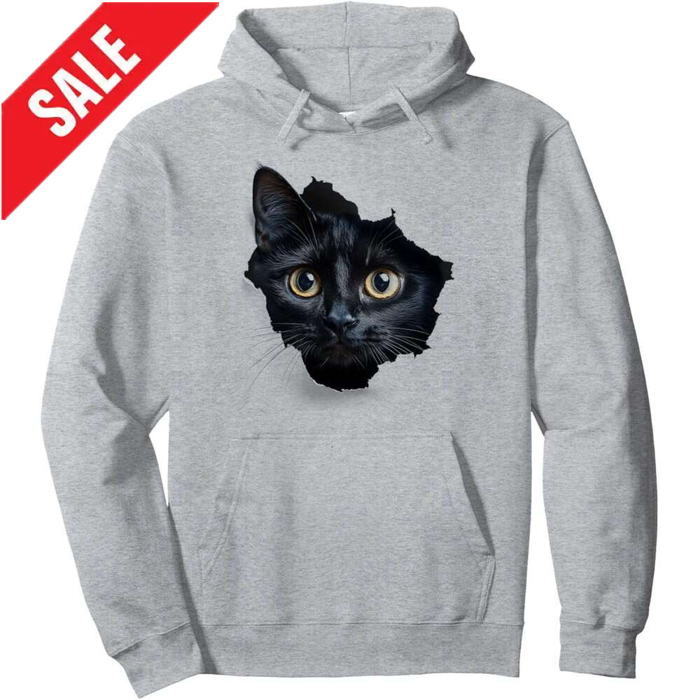 Hoodie for Mens Womens Black Cat Halloween Costume Scary Cat Lover Spooky Pullover Hoodie Hoodies sweatshirt pullover jacket Long sleeve 2025