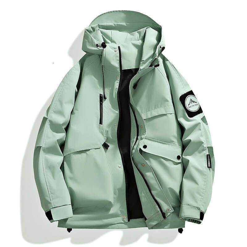 Autumn Waterproof Outdoor Mountain Peak Style Unisex Hooded Breathable Hiking Single Layer Jacket