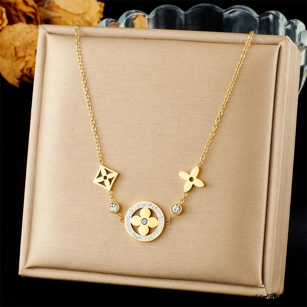 Designer For Women's Titanium Steel Colorless Necklace Bracelet Collection Personality Simple Style Fashionable Earrings ddmyfriend