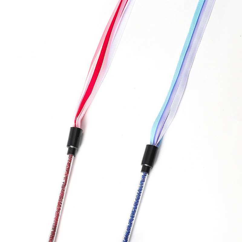 Interactive Cats Toys Long Satin Ribbon Cat Teaser Rod Toy Kitten Playing Teaser Wand Toy Cat Stick Toy X250918