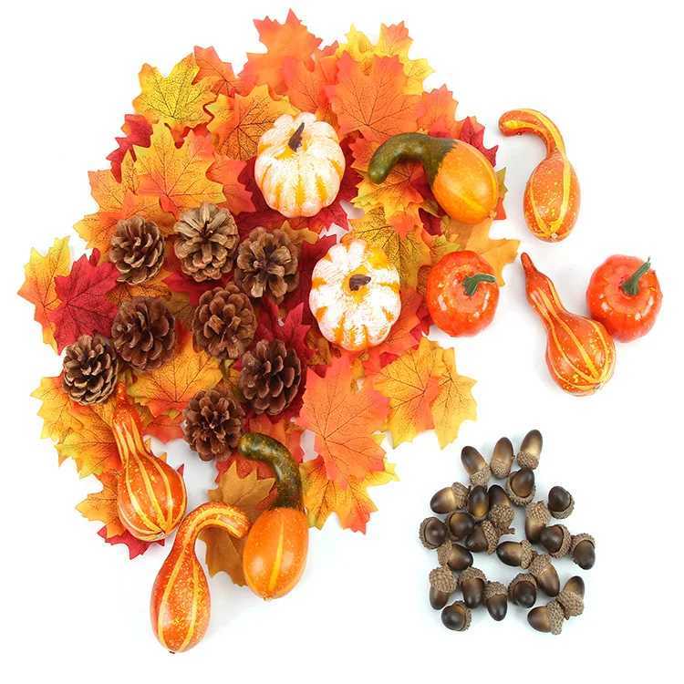 DIY Simulation Pumpkin Halloween Vine White Yellow Pumpkin Model Christmas Decoration Wreath Accessories C250919