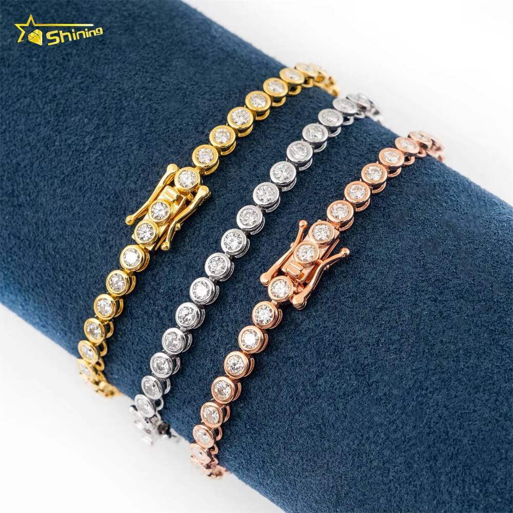 Wholesale Mens Women Jewelry Iced Out 3mm 4mm Tennis Bracelet Moissanite Vvs Diamond Fashion Bracelet