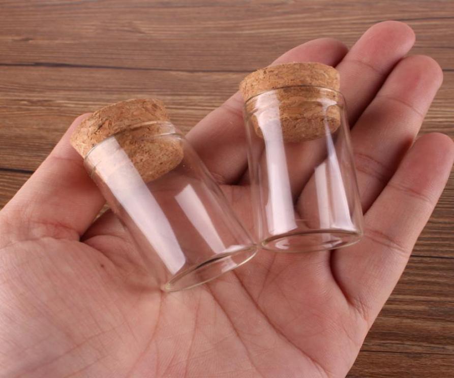 Small Test Tube with Cork Stopper Glass Spice Bottles Container Jars Vials DIY Craft 50pcs 10ml size 24 40mm5143820
