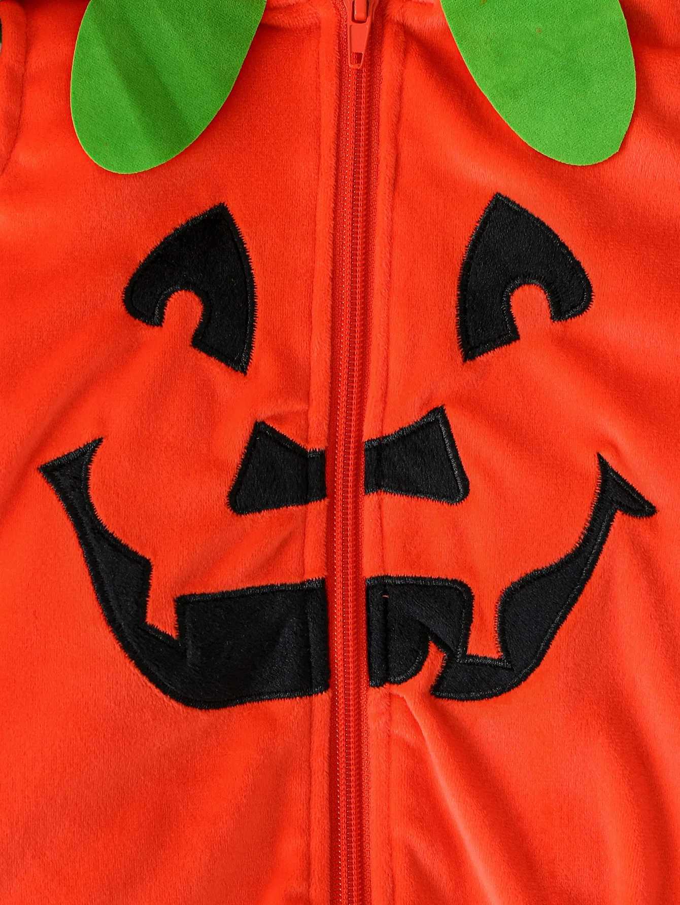 Baby BoysGirls Halloween Hooded Sweatshirt Romper Pumpkin Print Toddler Sleeveless Jumpsuit Newborn Autumn Winter Clothes L250918
