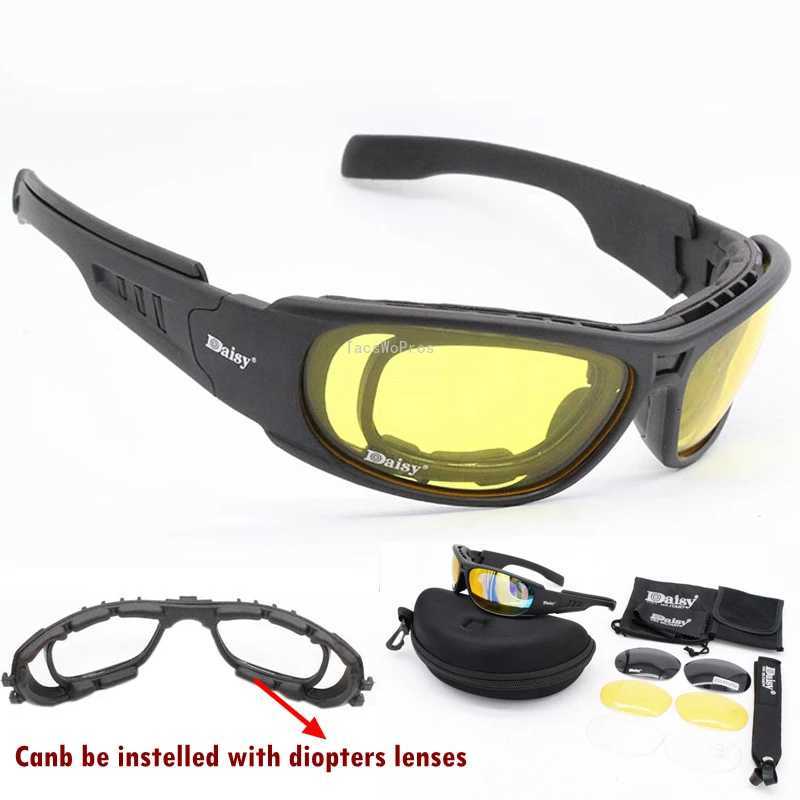 Polarized Glasses CS Paintball Tactical Combat Protection Glasses Motorcyc Hunting Shooting Airsoft Goggs with 4 ns Kit Y250919