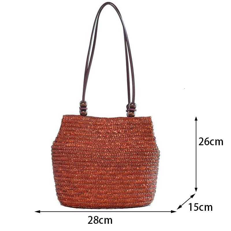 Casual Straw Woven Shoulder Bags Wicker Handbags Handmade Summer Beach Bag Women Travel Large Capacity Rattan Totes Z250915