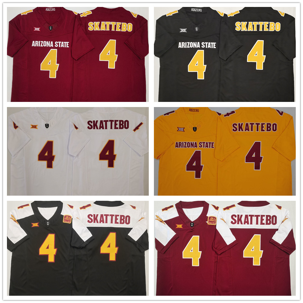 4 Cam Skattebo Jerseys Football Arizona State College Sun Devils Uniform All Stitched