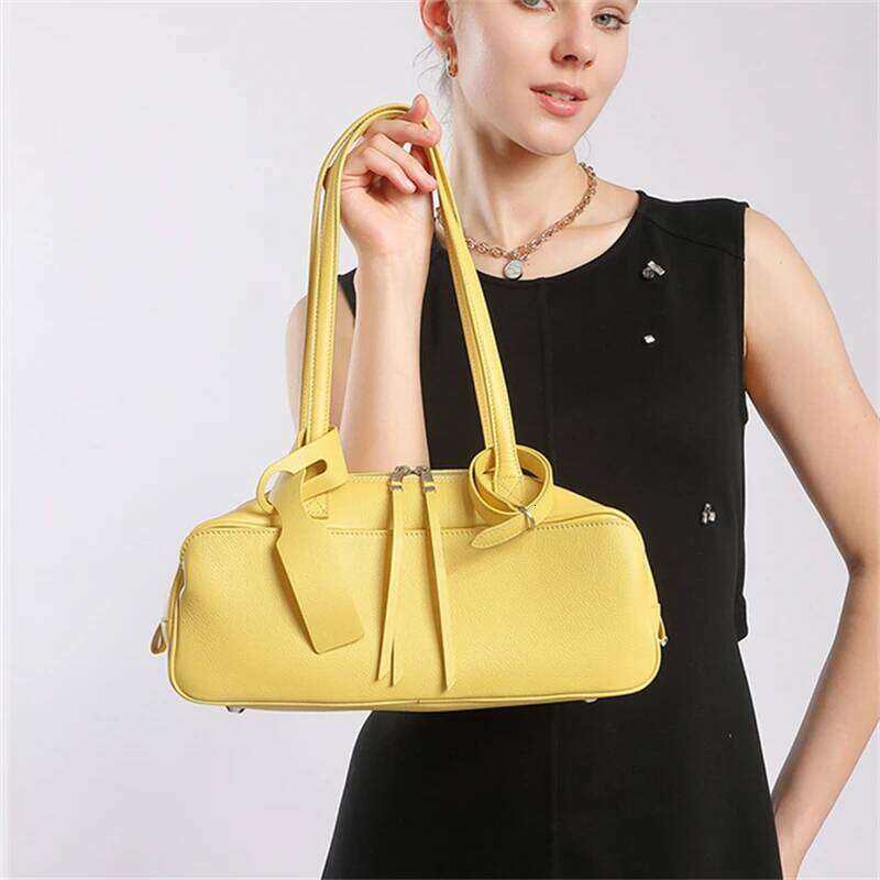 Designer Bag Luxury Bag Burminsa Cowhide Genuine Leather Underarm Shoulder Bags For Women 2025 Designer Pillow Totes Bowling Work Ladies Handbags