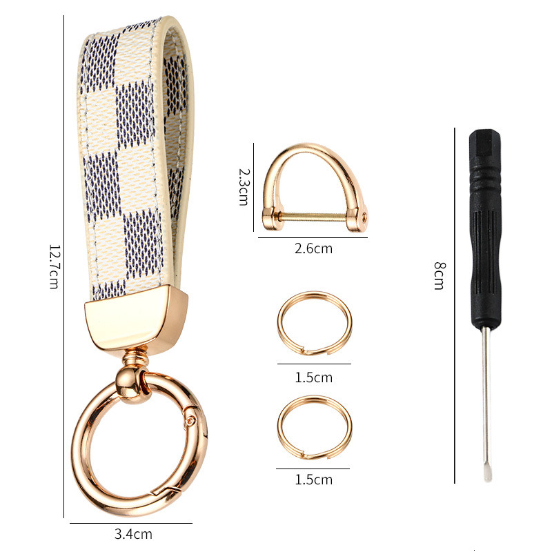 Trendy Brand Presbyopic Keychain Key Ring Car Waist Hanging Unisex Leather Rope Pendant