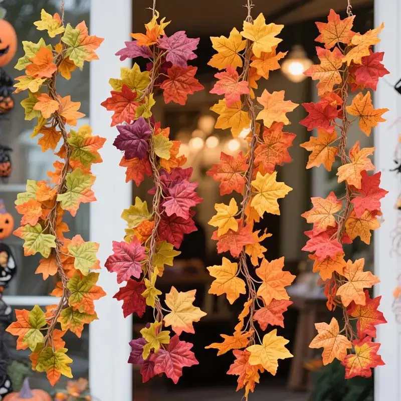 Artificial Maple Leaf Fall Maple Garland Fall Leave Vine for Home Room Decor Garden Wedding Party Halloween Christmas Decoration C250919
