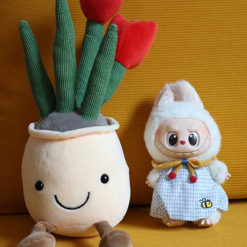 Cute Mini Plush bee DollS Clothes Outfit Only Clothing Accessories For 17cm Labubu Dolls Sweater Hoodie Clothing DIY Kids Gifts C250919