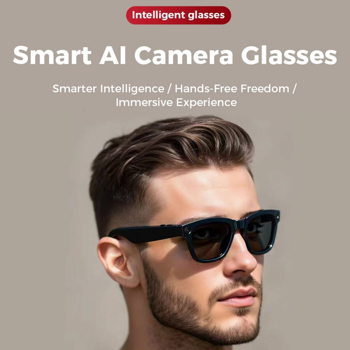 New Smart Glasses AI Translation Bluetooth Call 1080P HD Camera Music Headphones Outdoor Sports Fashion Sunglasses For Men Women Intelligent Glasses